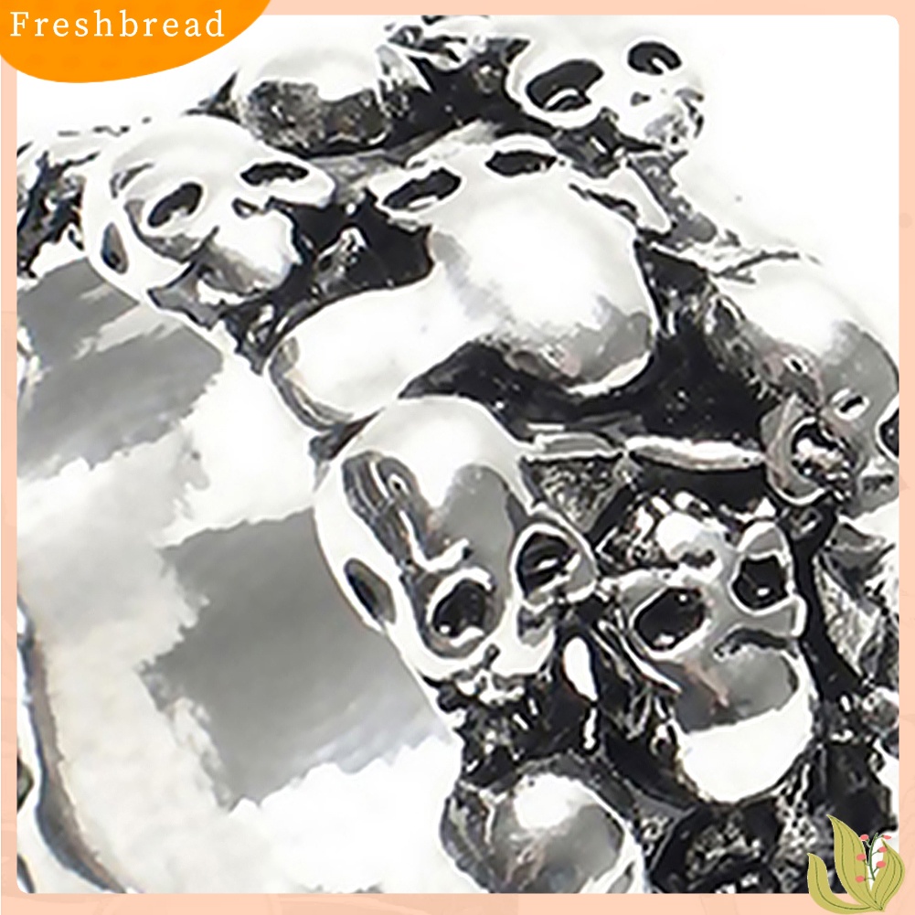 &lt; Freshbread &gt; 1Pc Pria Gothic Tengkorak Jari Pesona Stainless Steel Punk Biker Knuckle Ring