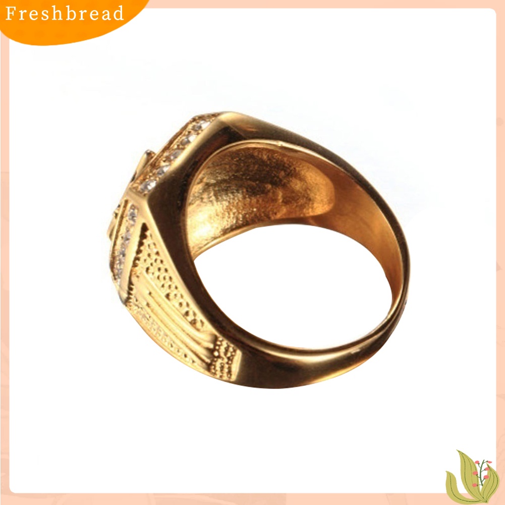 &lt; Freshbread &gt; Fashion Pria Bebas-Mason Simbol Berlian Imitasi Pesona Cincin Mewah Jari Perhiasan Hadiah