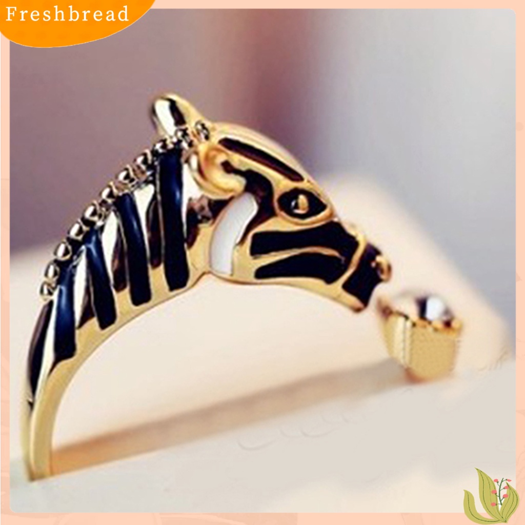 &lt; Freshbread &gt; Cincin Jari Pembukaan Berlian Imitasi Kepala Kuda Fashion Wanita Untuk Club Pesta