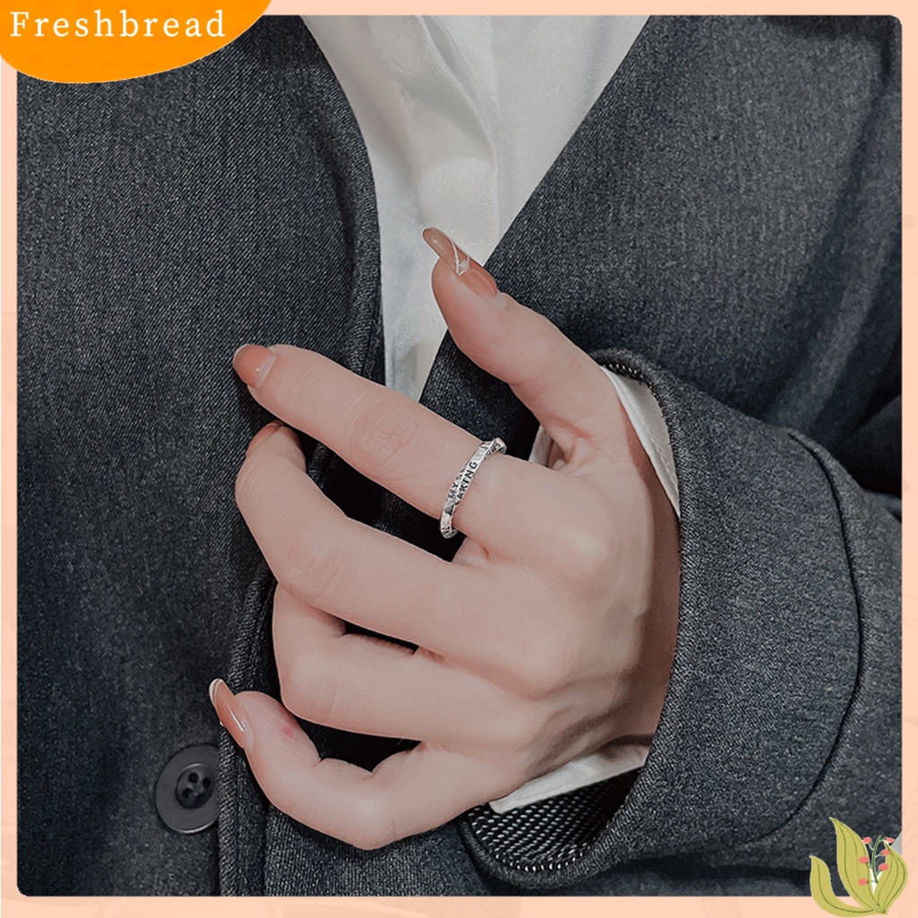 &lt; Freshbread &gt; 1Pc Cincin Huruf Inggris Simple Indah Sehari Hari Memakai Tembaga Memutar Tidak Teratur Wanita Ring Untuk Perjamuan