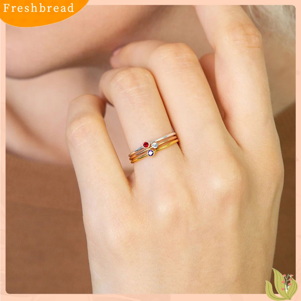 &lt; Freshbread &gt; Wanita Cincin Shiny Ultra-Ringan Tidak Iritasi Anti-Oksidasi Mempesona Efek Visual Dekoratif Stainless Steel Wanita Berlian Imitasi Pernikahan Ring Finger Band Untuk Perempuan