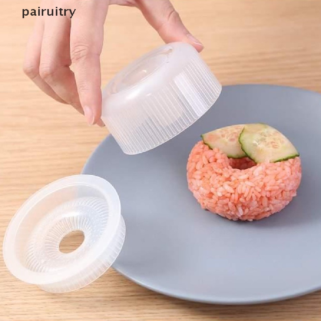 Prt 2PCS Pembuat Bentuk Donat Sushi Kreatif Rice Ball Mold Home Non-Stick Rice Mold PRT