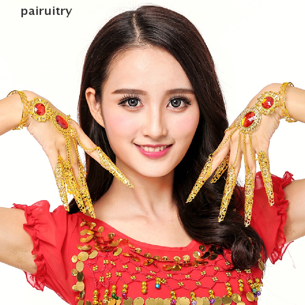 Prt Wanita Tari Rakyat Belly Dance Jari Perhiasan Kuku Panjang Emas Untuk Tari PRT