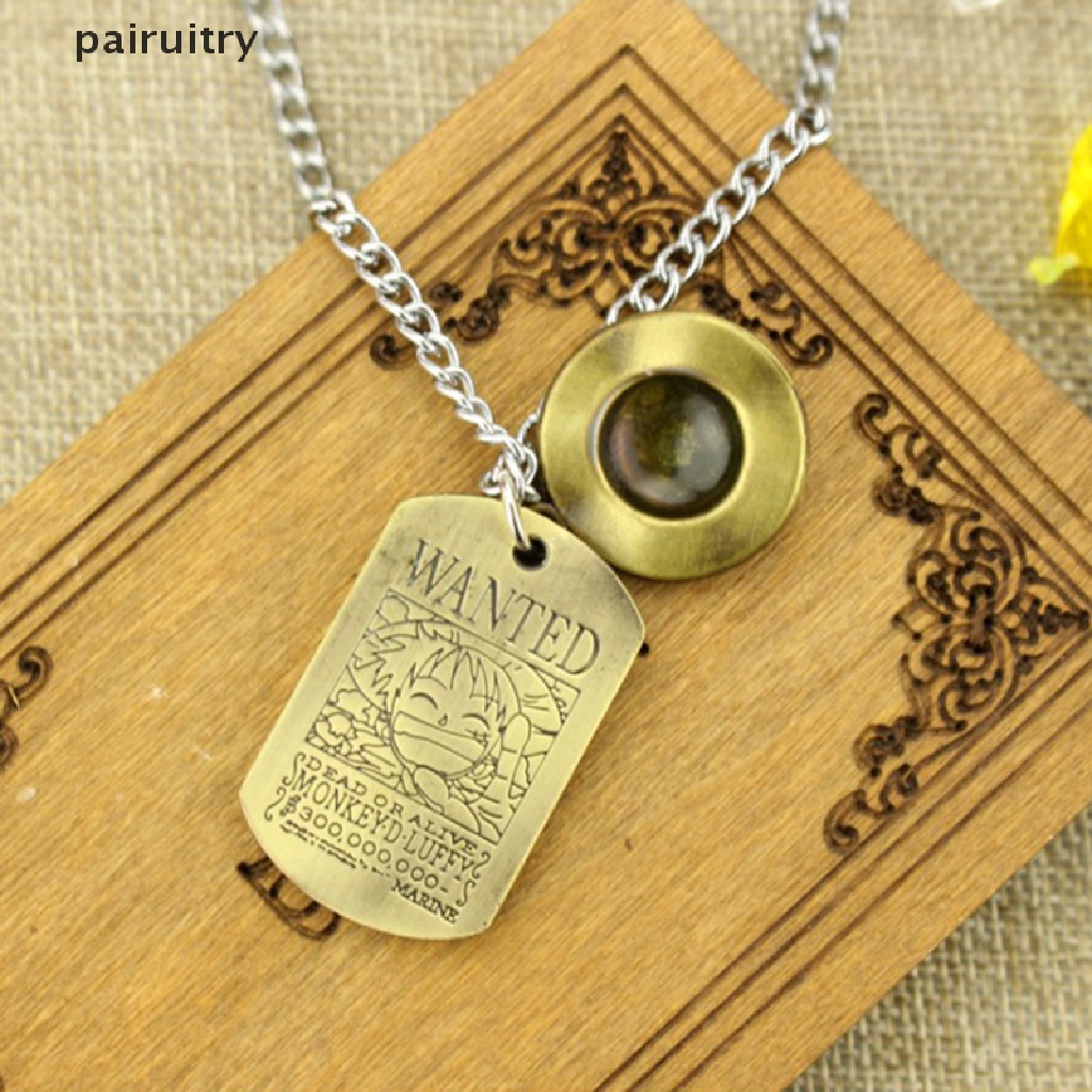 Prt 1pc Kalung Anime One Piece Luffy Topi Jerami Dan Tengkorak Logo Dog Tag Liontin PRT