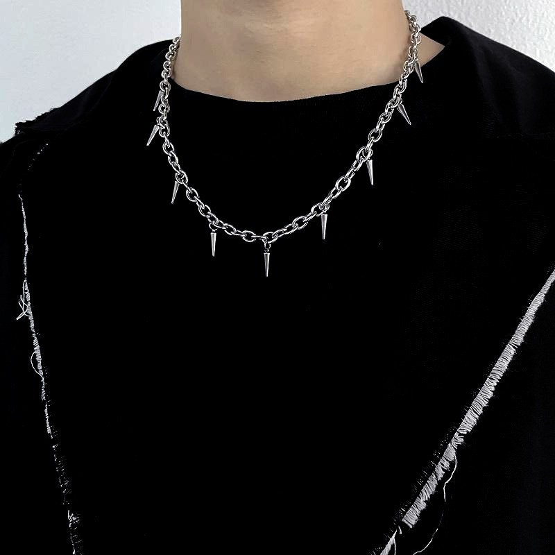 Baru Logam Punk Gothic Harajuku Choker Kalung Spike Rivet Kalung Wanita Pria Berlebihan Rock Choker Perhiasan Hadiah