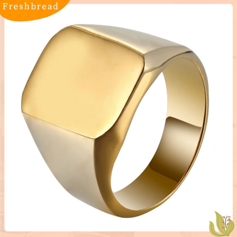 < Freshbread > Club Malam Punk Pria Halus Persegi Lebar Band Jari Cincin Perhiasan Hadiah Ulang Tahun