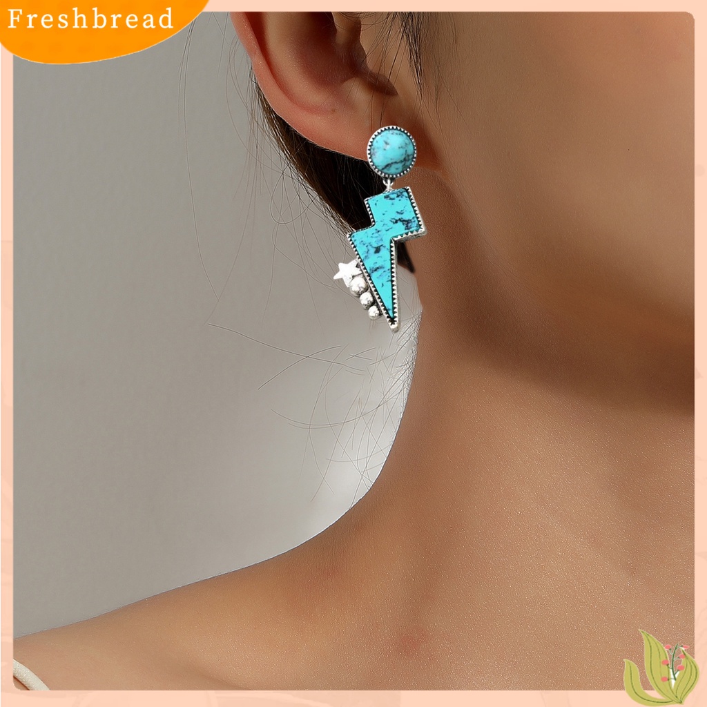 &lt; Freshbread &gt; 1pasang Anting Pejantan Gaya Etnik Geometris Berlebihan Bohemian Hiasan Telinga Kilau Cerah Wanita Berujung Lima Anting Bintang Aksesoris Pakaian