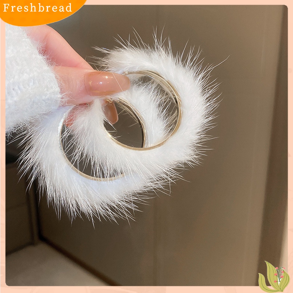 &lt; Freshbread &gt; 1pasang Anting Hoop Berlebihan Besar Cincin Emas Hadiah Perhiasan Fashion Warna Solid Mewah Wanita Huggie Earrings Untuk Pesta