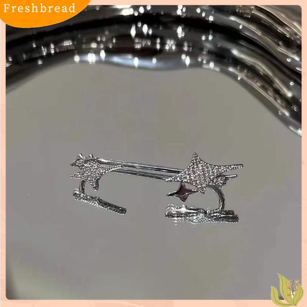 &lt; Freshbread &gt; 1Pc Klip Anting Bintang Tindik Palsu Wanita Berlian Imitasi Electroplating Telinga Manset Fashion Perhiasan