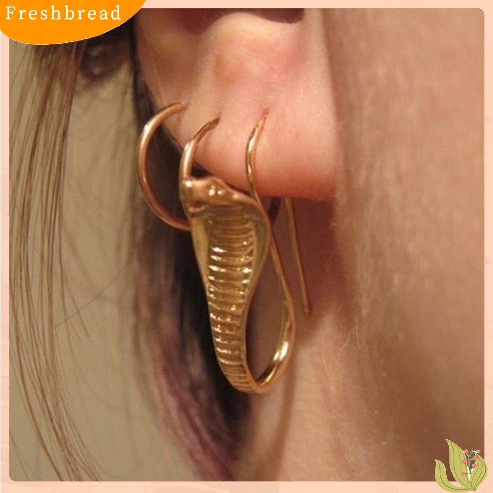 &lt; Freshbread &gt; Vintage Wanita Ukir Cobra Ular Menjuntai Liontin Menjuntai Kait Anting Perhiasan