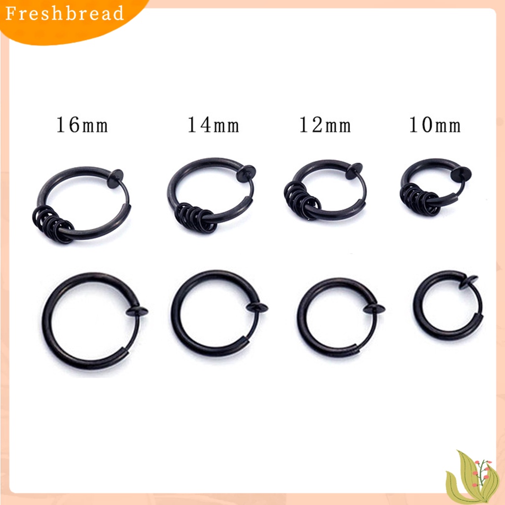 &lt; Freshbread &gt; 1Pc Unisex Keren Anting Bulat Non Tindik Telinga Hoop Earring Clip Untuk Pakaian Sehari-Hari