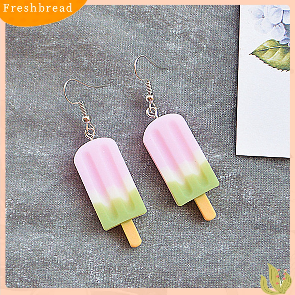 &lt; Freshbread &gt; Anting Menjuntai Emulasi Es Krim Manis Hidup Lucu Stainless Perempuan Eardrop Untuk Hadiah