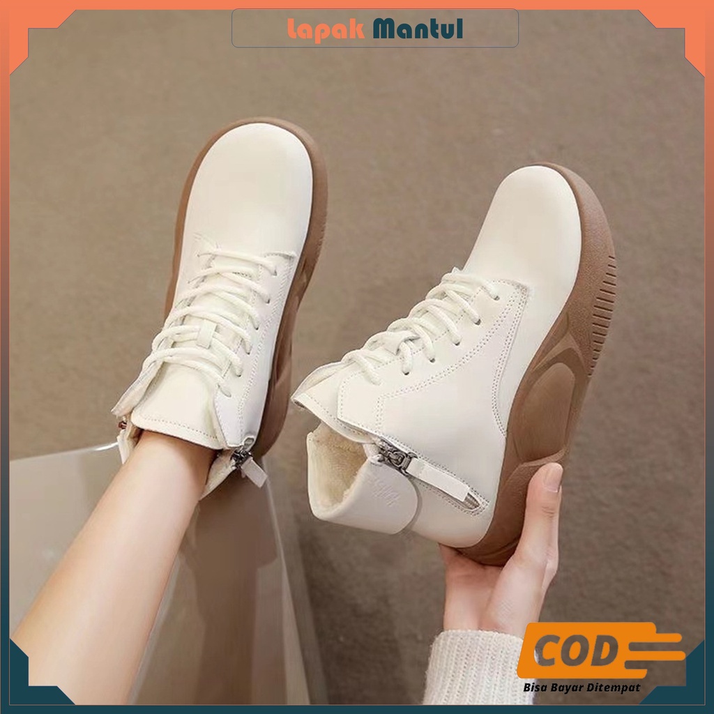 LM-0285 FREE BOX Sepatu Boots Premium Wanita Korea Casual Shoes Terbaru