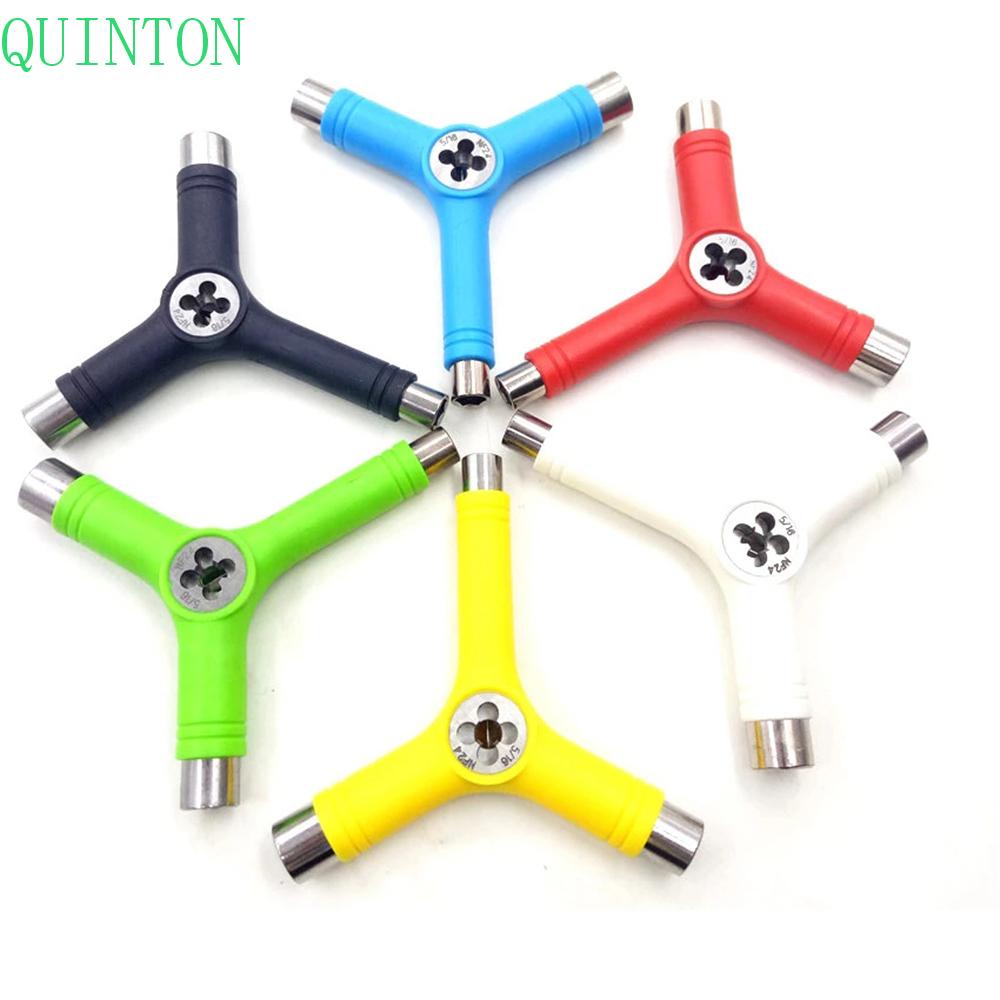 QUINTON Professional Y-Wrench Outdoor Sports Adjusting Y-tool Screwdriver Socket Roller Skate All-in-one Skateboard Heavy Duty Wrench Multi-functional Y-Type Skate Tool/Multicolor