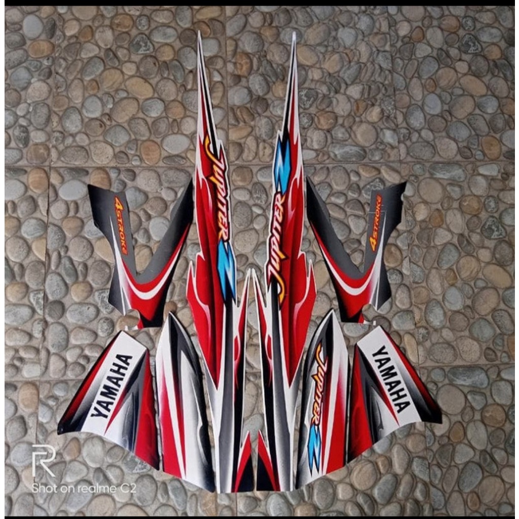 Stiker striping Jupiter Z 2005 Hitam merah