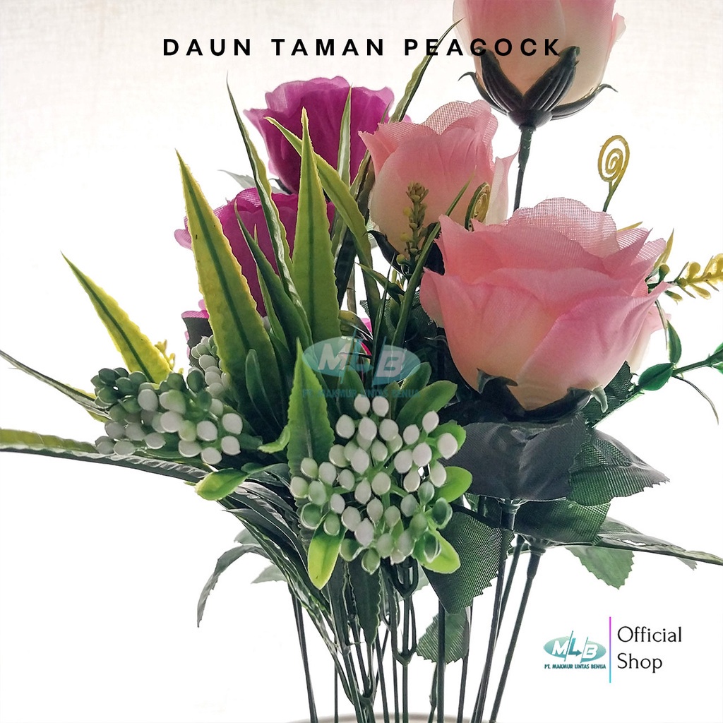 Kyoolaa Mlb Daun Taman Peacock Pikok Putih Artificial Plastik