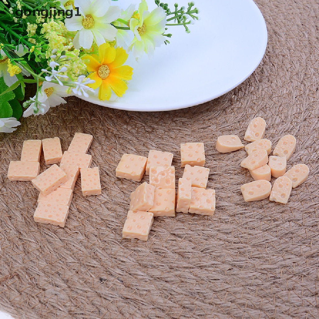 Ggg 10pcs 3d Simulasi Keju resin Miniatur Seni Pasokan diy Dekoratif craft ID