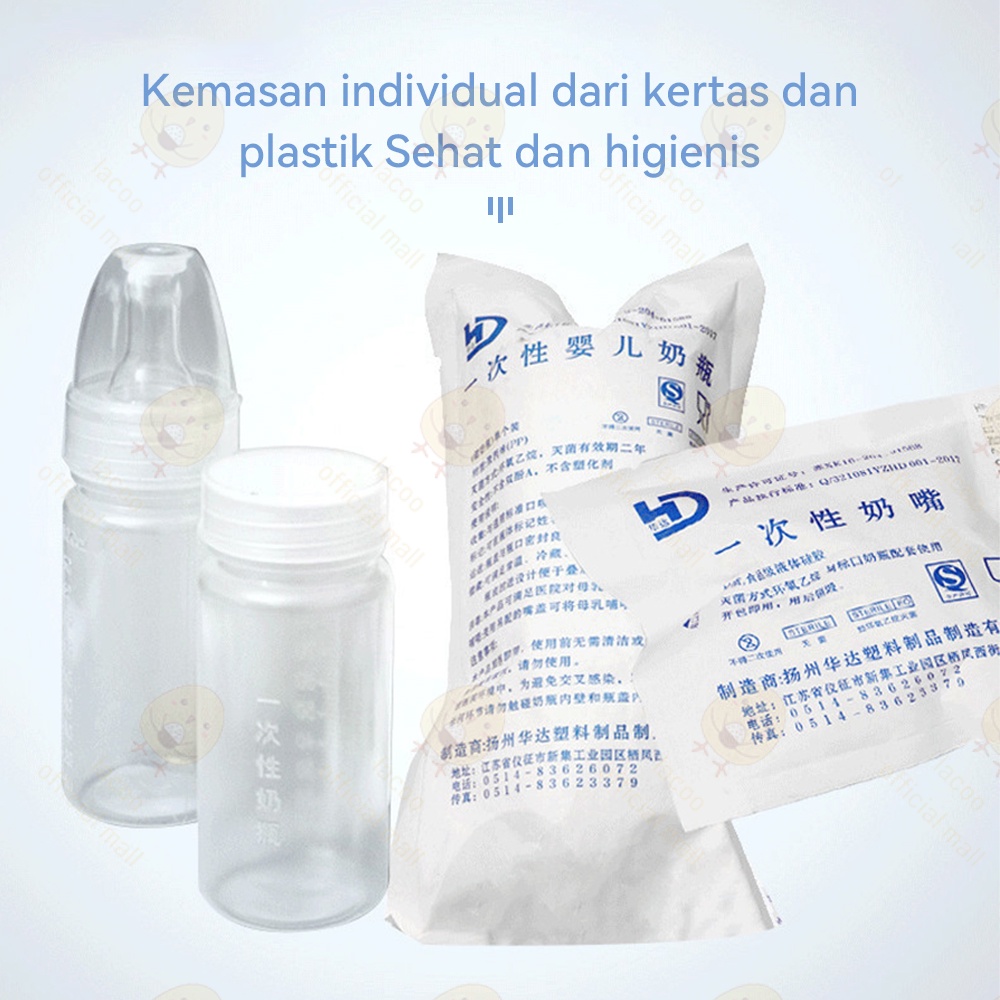 Lacoo Botol susu bayi steril BPA Free Botol susu sekali pakai Bottle disposable Steri bottle untuk travel