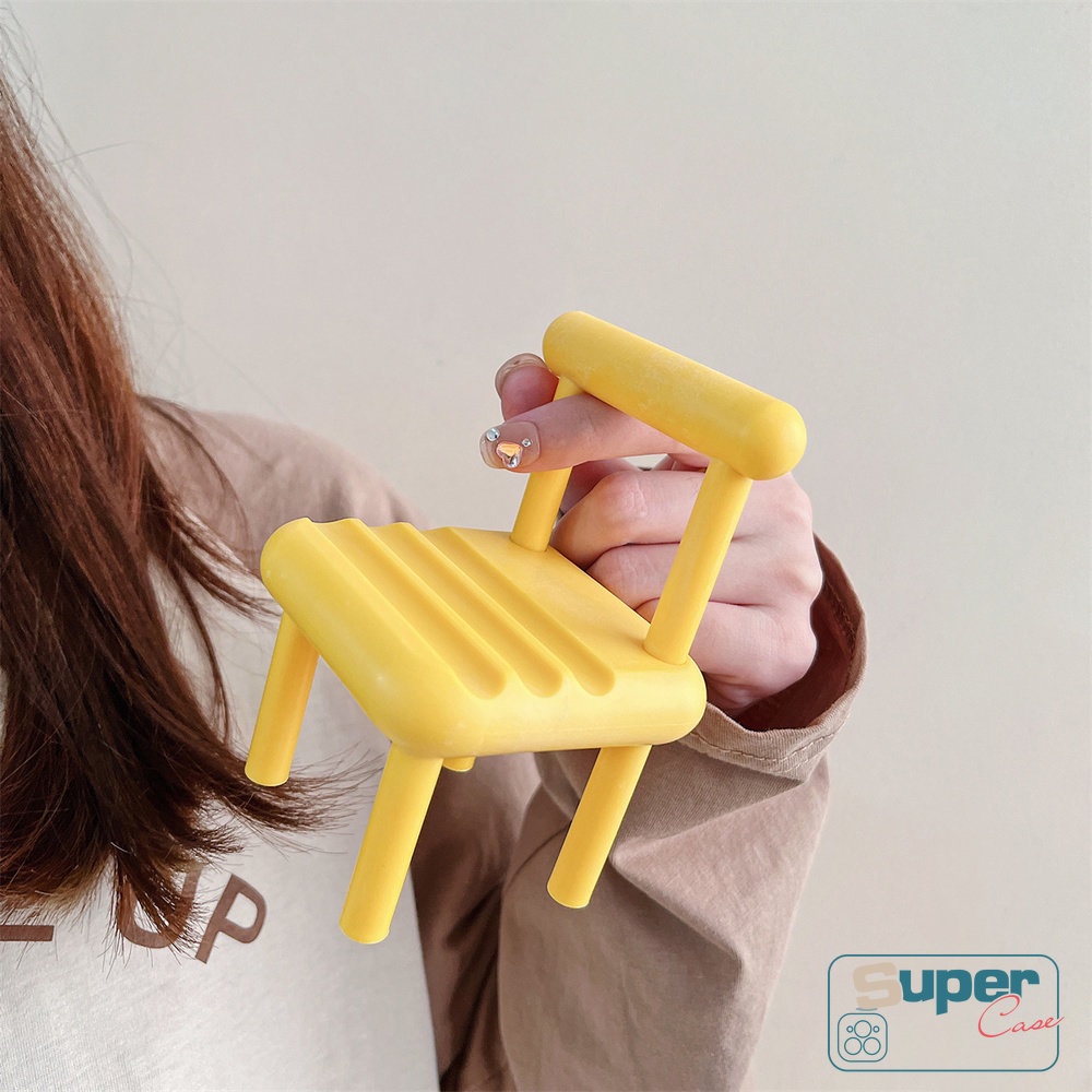 Lazy Desktop Phone Stand Macaron Candy Color 3slot Kreatif Rak Mini Siswa Mengejar Drama Artefak Telepon Kursi Kayu Berbentuk Bracket Ponsel