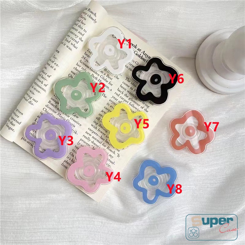 Kartun Transparan Hewan Lucu Expandable Grip Tok Universal Glossy Phone Holder Stand Finger Ring Flodable Phone Socket Griptok Holder