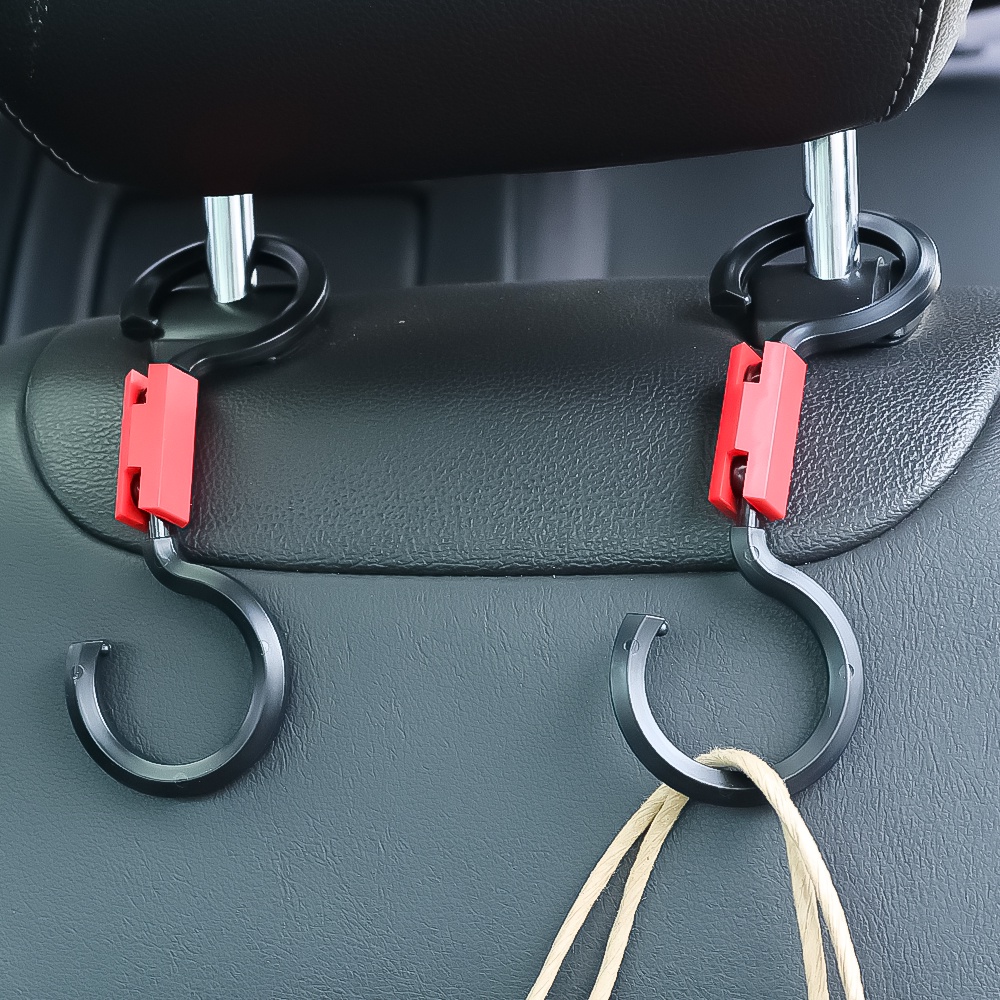 2pcs Kursi Punggung Mobil Multifungsi Universal Adjustment Hidden Hook/Rak Penyimpanan Mobil/Gantungan Tas Lemari Pakaian/Pengait Kursi Anak/Alat Organizer Kursi Punggung