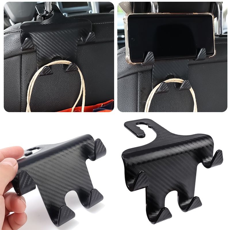 Hook Penyimpanan Gantung Hemat Ruang Mobil Universal/Stand Smartphone Simple Black High Quality