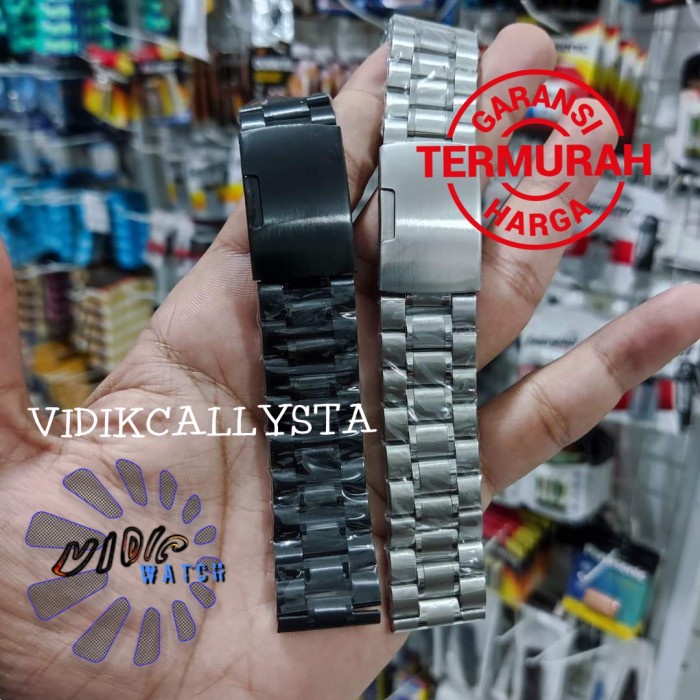 NEW TALI STRAP JAM TANGAN RANTAI STAINLESS LURUS PADAT ANTI KARAT 18 20 22 24 26 MM