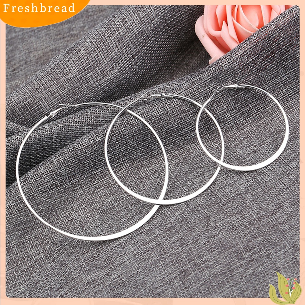 {In Stock} 3pasang Ukuran Yang Berbeda Mode Lingkaran Liontin Hoop Earrings Eardrop Jewelry