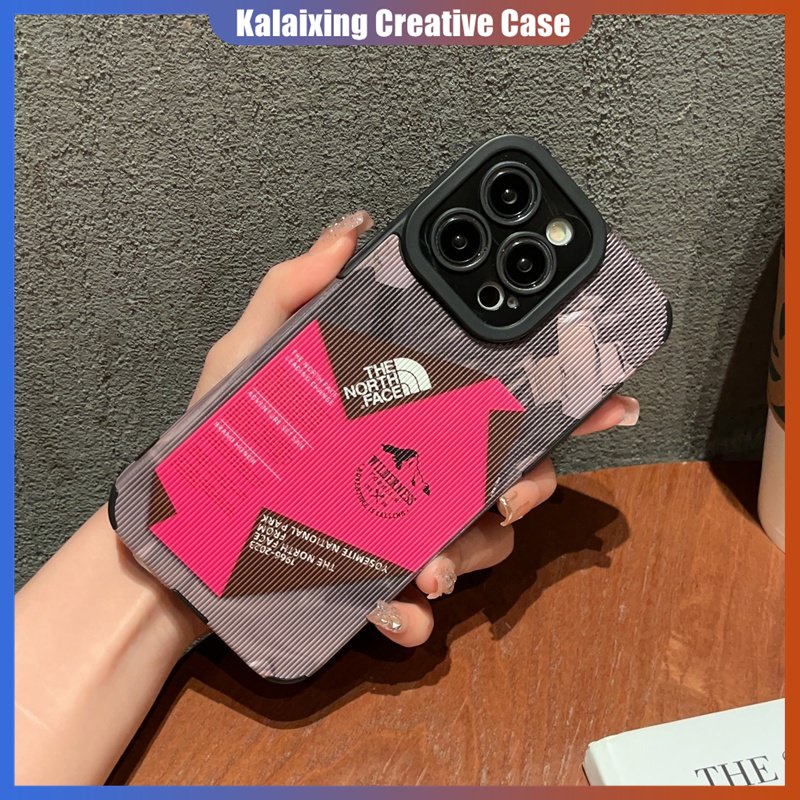 The North Face Label Casing Handphone Bahan Kulit Untuk iPhone 14 Pro Max13 12 Pro Max XR Xs Max7 8 Plus Soft Case Bermata Lurus Dengan Perlindungan Lensa