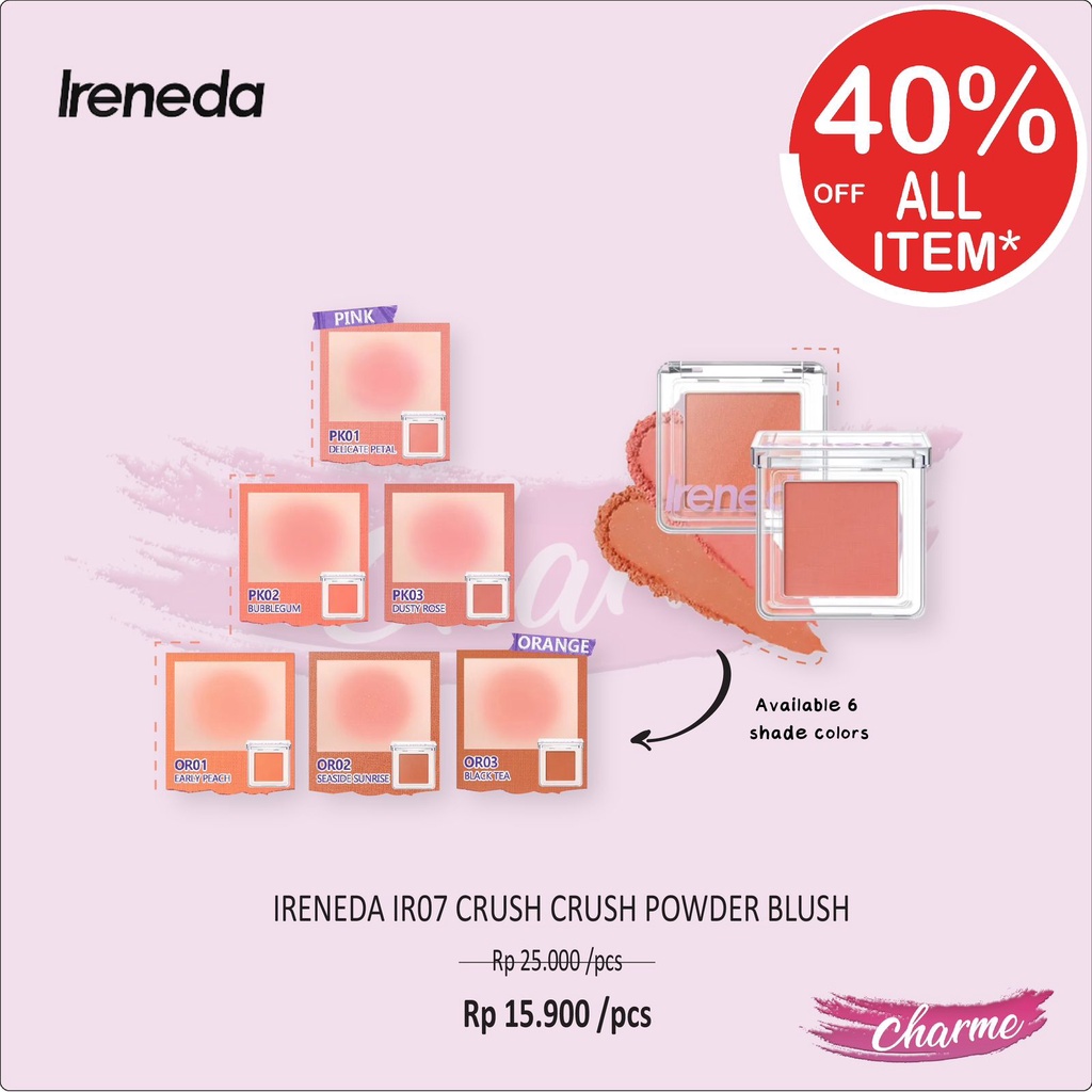 (READY &amp; ORI) IRENEDA IR07 Crush Crush Powder Blush On - IR07