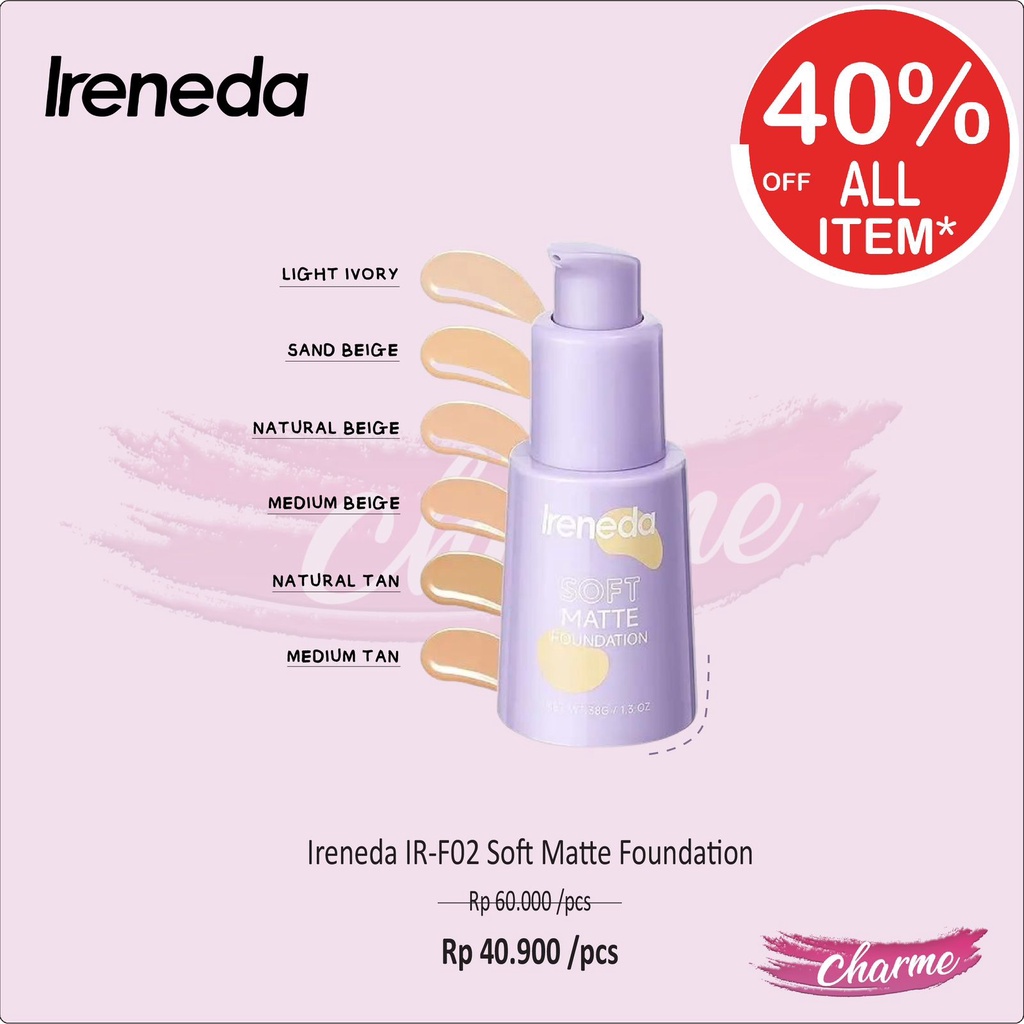 (READY &amp; ORI) IRENEDA Soft Matte Liquid Foundation IR-F02