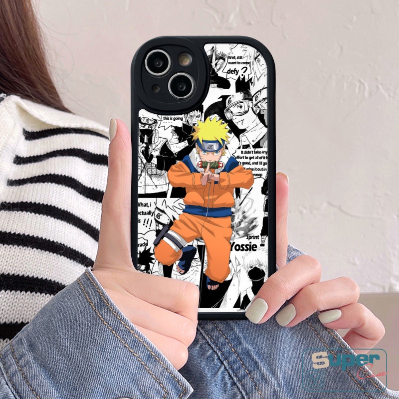 Kartun Doodle Soft Case Kompatibel Untuk iPhone 7Plus 8Plus 11 13 14 12 Pro Max XR 6 6s 7 8 plus X XS Max SE 2020 Fashion Naruto Keren Tpu Shockproof Phone Case Cover