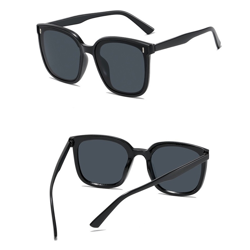 Papaozhu Keren Besar Hitam Persegi Kacamata Hitam Untuk Wanita Pria Trendi UV400 Perlindungan Warna Kepribadian Oversize Mengemudi Shades Everyday Eyewear