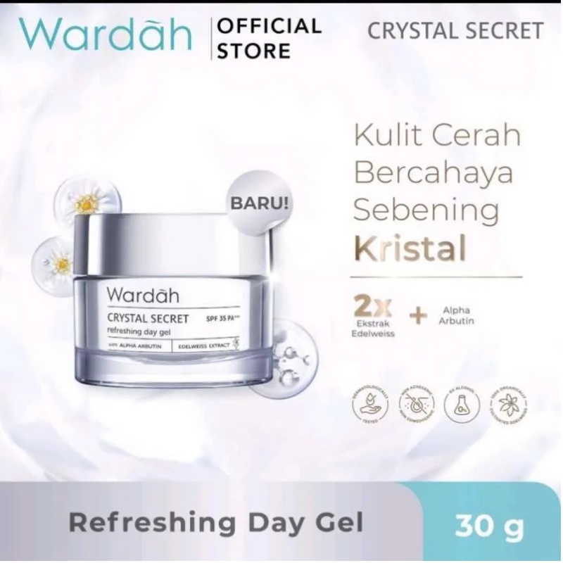 WARDAH Crystal Secret Refreshing Day Gel 15ml &amp; 30g [ Amaze_Kosmetik ]