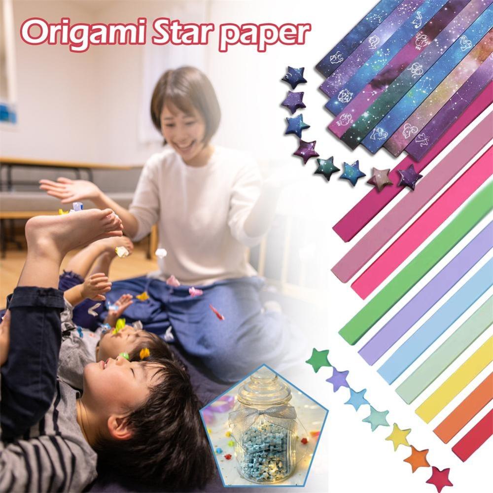 Lanfy Origami Bintang Kertas Strip Kawaii Diy Origami Seni Perlengkapan Kerajinan Tangan Kertas Lipat Seni Kerajinan Pola Sederhana Origami Seni Crafting Diy Hand Arts Make