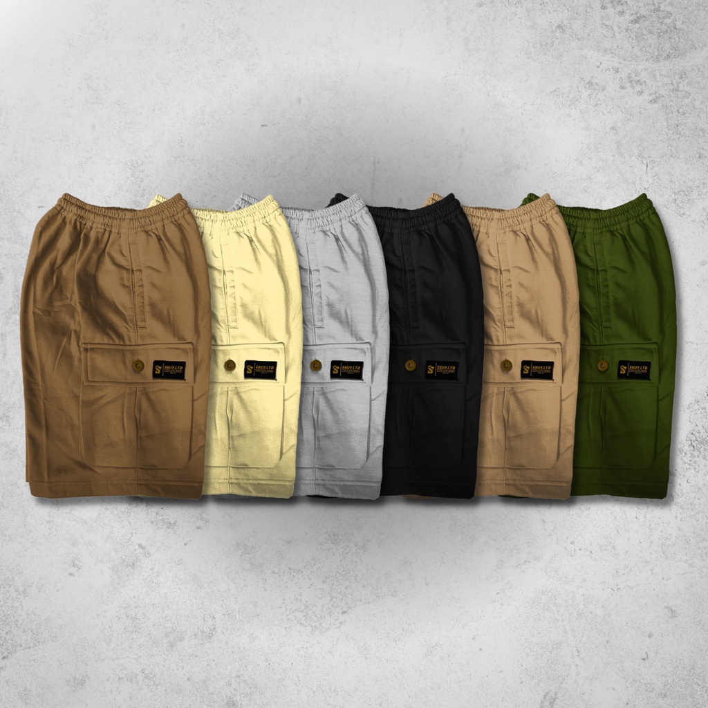 Celana Cargo Short Pants Fleece Skuy