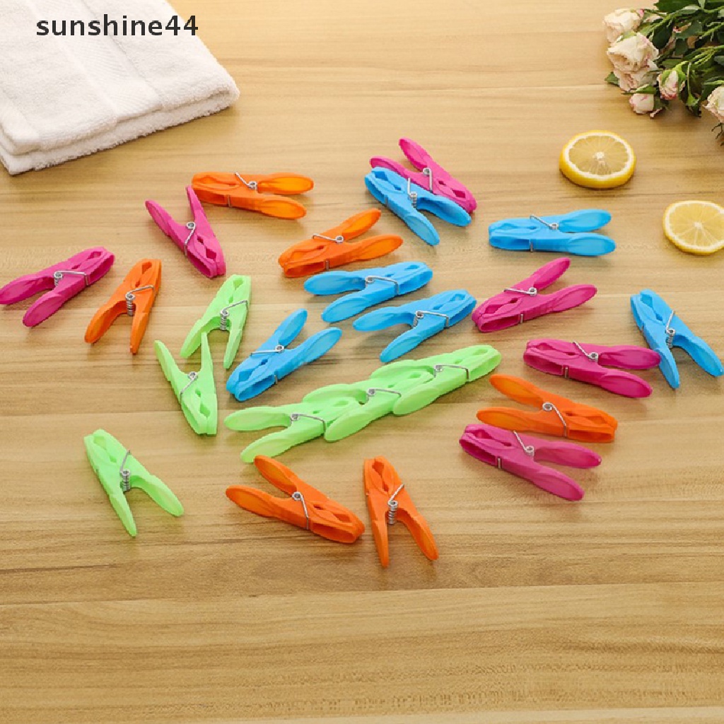 Sunshine 24Pcs Jepitan Hanger Pasak Klip Gantungan Plastik Rak Kait Baju ID