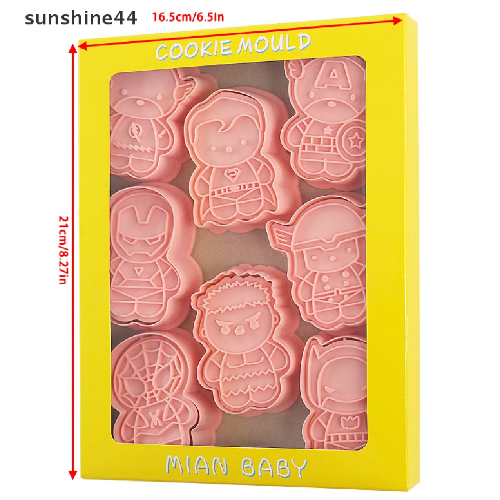 Sunshine 8Pcs Anime Plastik Cookie Cutter Pemotong Biskuit Cetakan Biskuit Alat Kue ID