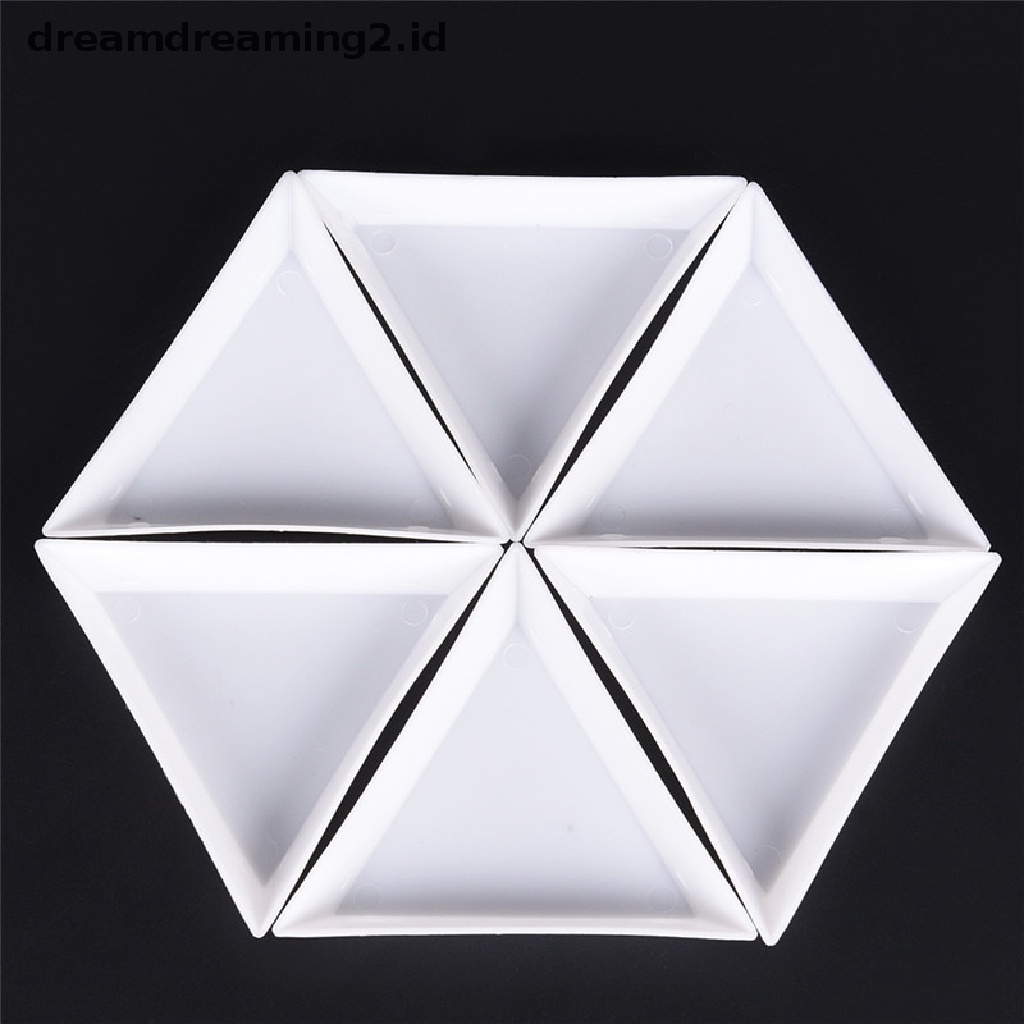 (hot) 10pcs Piring Segitiga Sama Sisi Untuk Perhiasan Manik-Manik Penyimpanan Plastik Lingkungan//