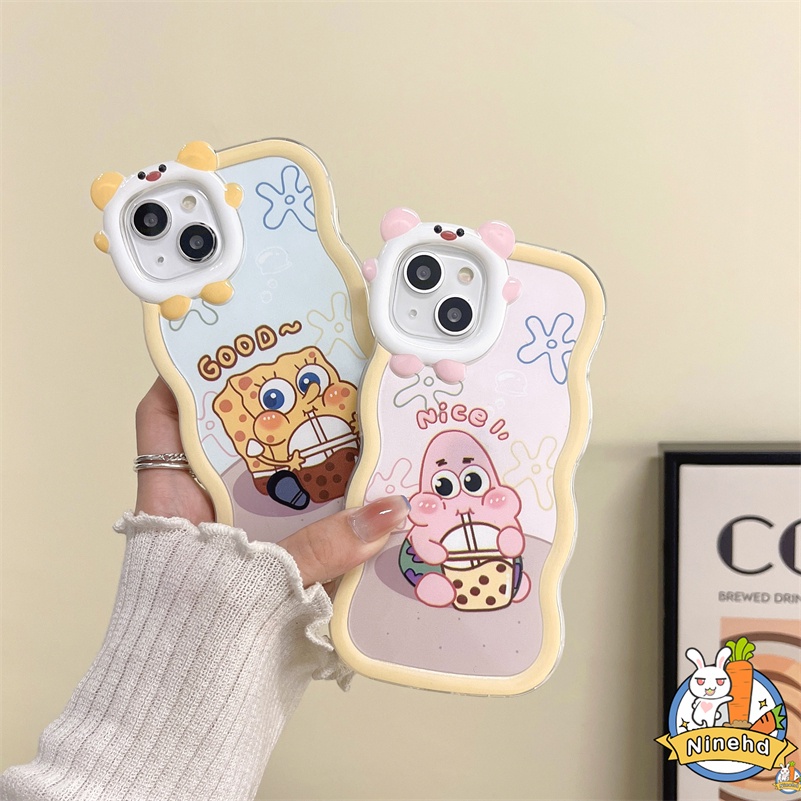 IPHONE Casing Kompatibel Untuk Iphone14 13 12 11 Pro Max X Xr Xs Max7 8 6 6s Plus SE Pasangan Motif Animasi Lucu Monster Kecil Lensa Casing Ponsel Halus Lembut Shockproof Cover Pelindung