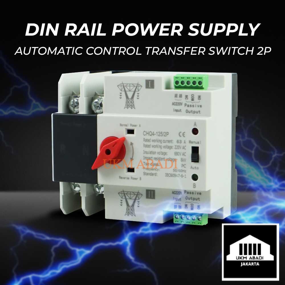 Rail Power Supply Automatic Control Transfer Switch 2P PLN Listrik CHQ4 125