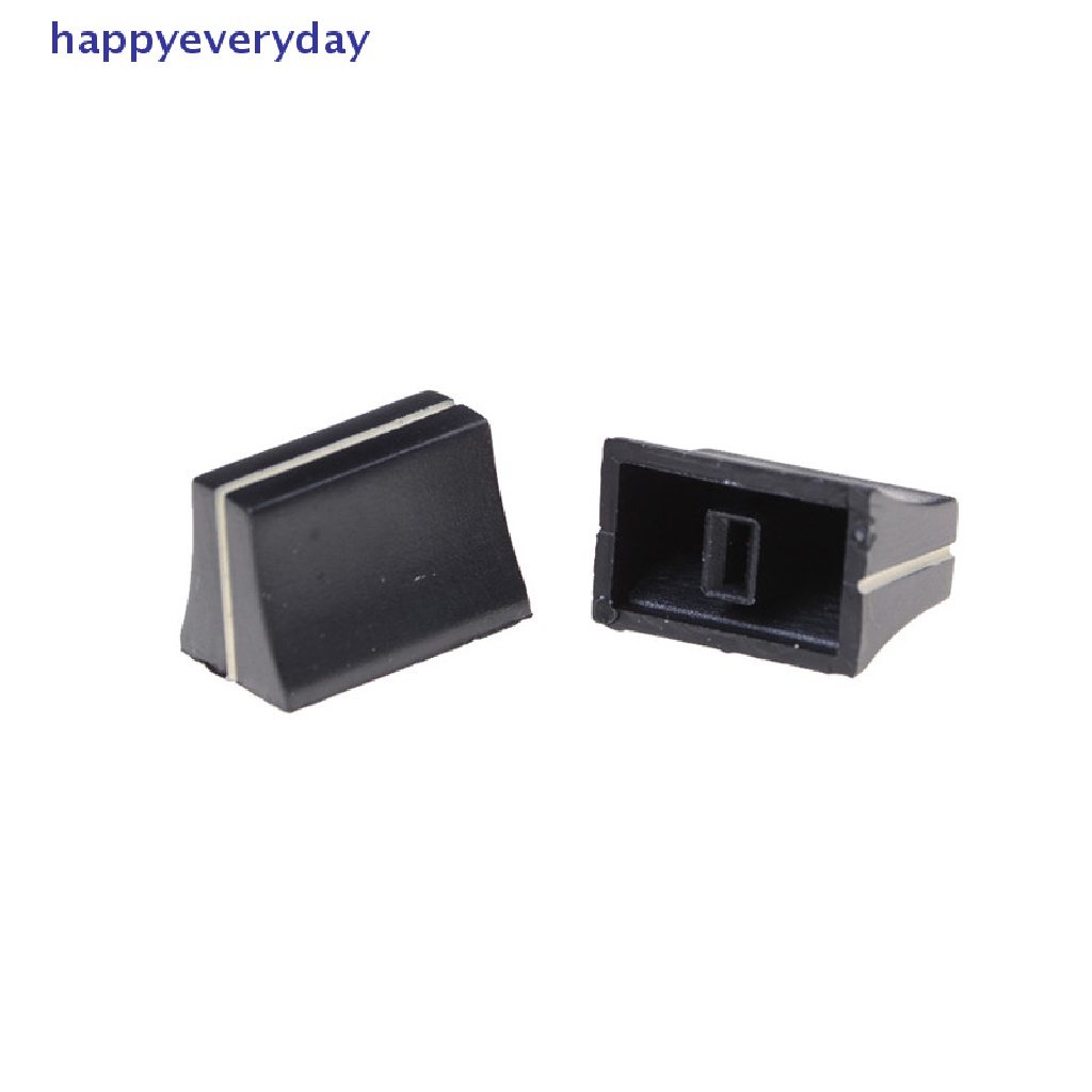 [happy] Potensiometer Slide 10x Hitam Mixer Fader Knob 19mmLx12mmW Untuk Shaft 4mm [ID]