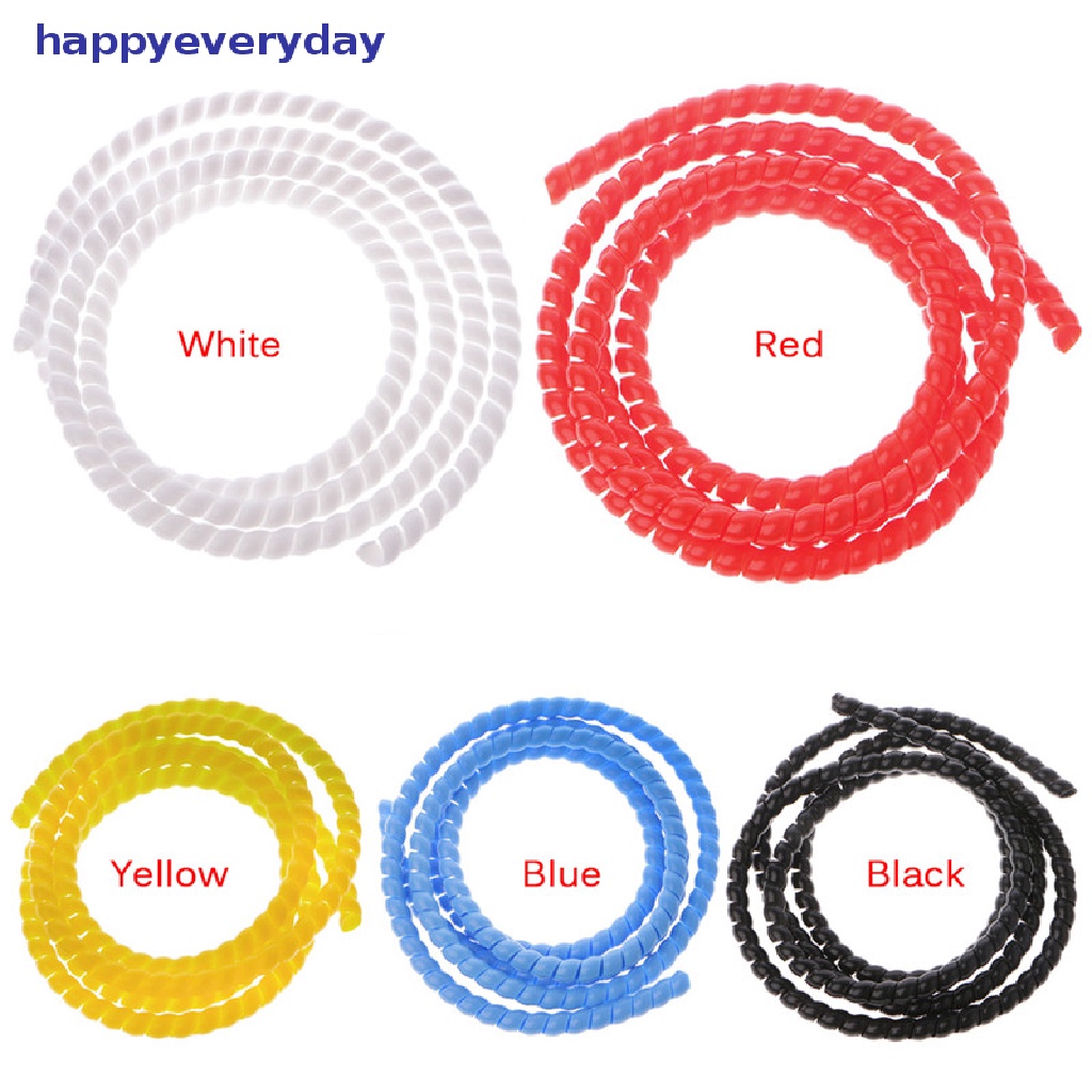 [happy] 1m 10mm/14mm Colorful Spiral Wire Organizer Wrap Tube Lengan Kabel Tahan Api [ID]