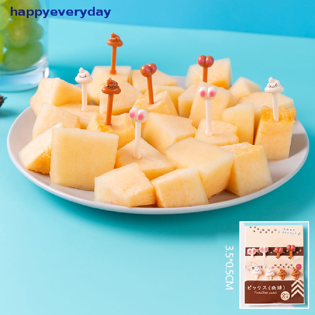 [happy] Set Garpu Buah Kartun Memutar Prasmanan Pesta Dessert Food Cocktail Sandwich Stick [ID]