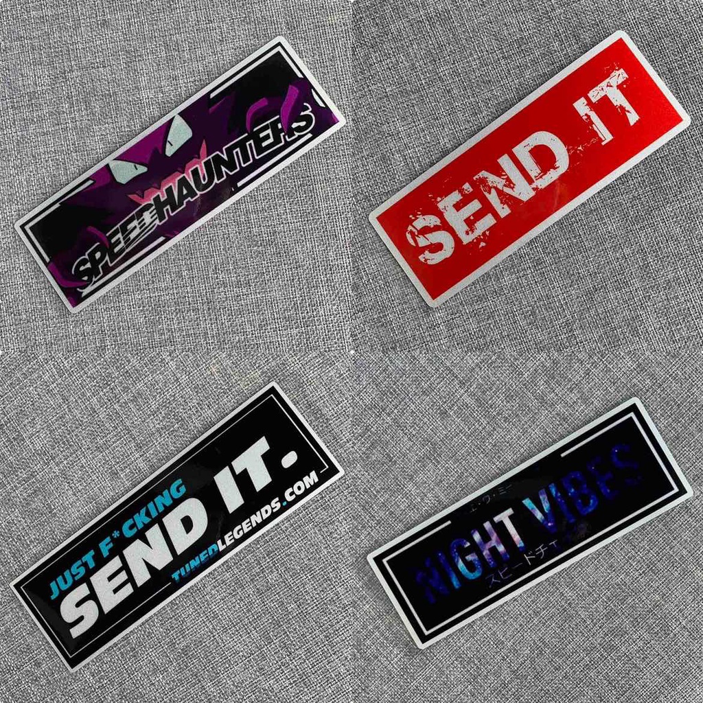 1pcs JDM Stiker Reflektif Motor Mengirim Telanjang SHUT UP Pola Logo Body Mobil Menutupi Goresan Dekorasi Decals