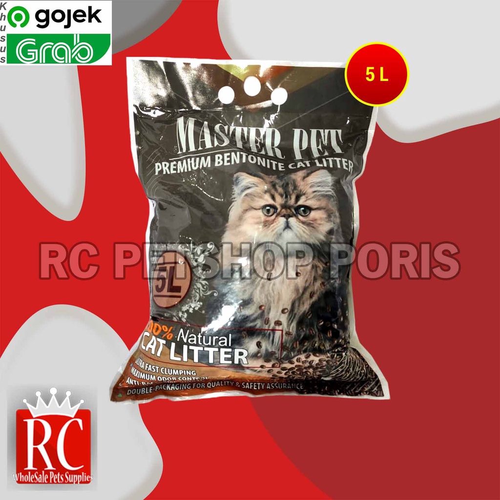 Pasir Kucing wangi Gumpal Clumping Master 5 L Non Cub N kit