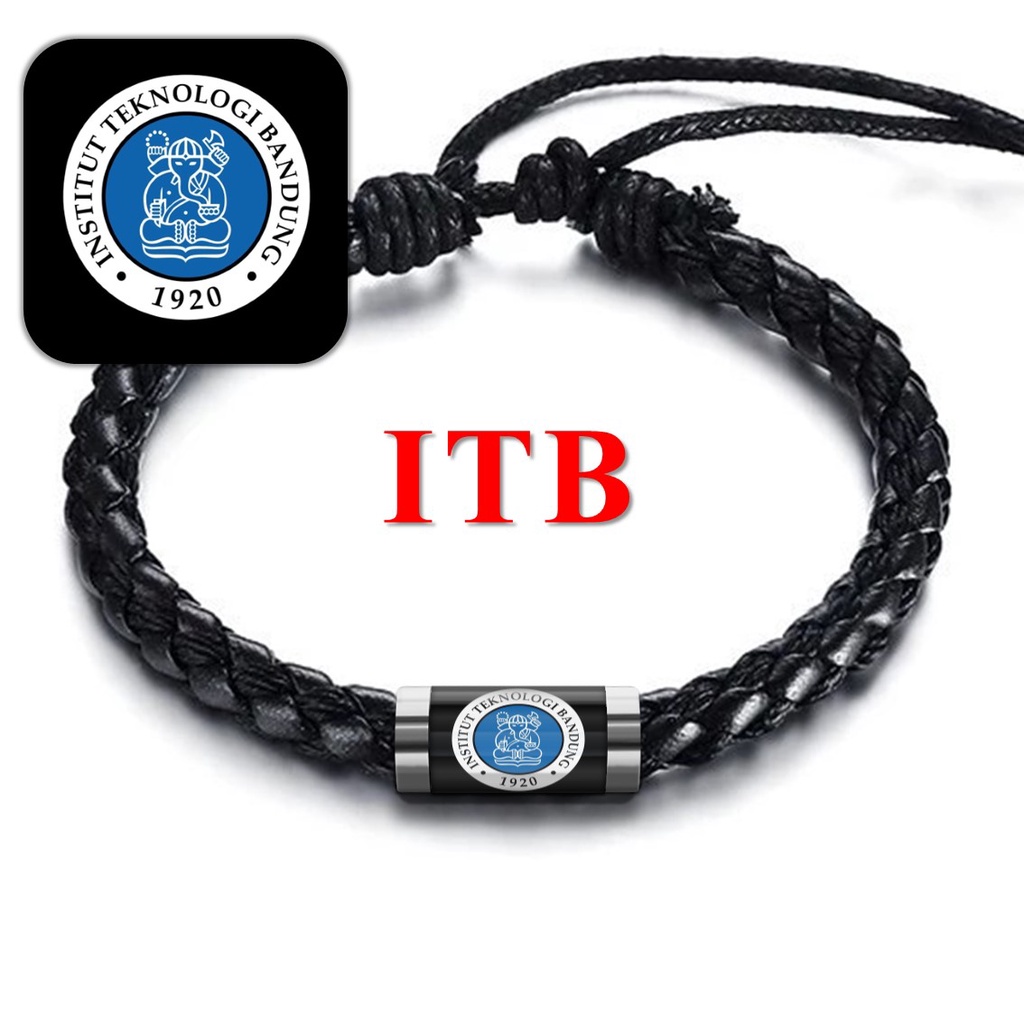 GELANG KAMPUS UNIVERSITAS TALI KULIT KEPANG GAMBAR KACA EPOXY TABUNG STAINLESS STEEL PRIA WANITA UI ITB UGM UNDIP UNAIR ITS UNHAS IPB UM CUSTOM GAMBAR LOGO KOMUNITAS