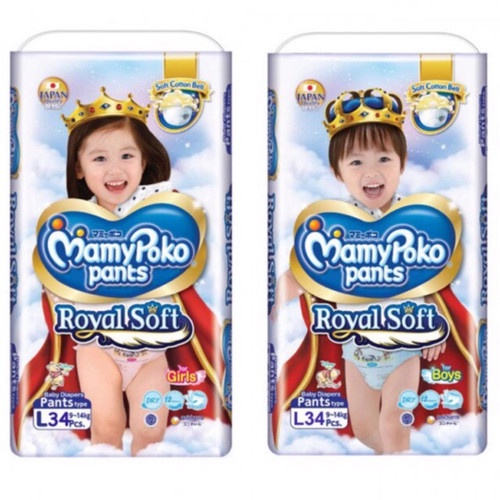 Mamypoko Royal Soft Pant Boys and Girl M42 L34 XL30 XXL24 / Popok Celana Anak MamyPoko Boys&amp;Girls