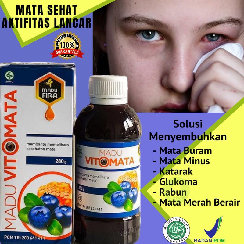 MADU VITOMATA Original Madu Fira 280g BPOM Halal I Madu Herbal Spesialis Kesehatan Mata Minus Merah Kering Berait Katarak dan Glukoma