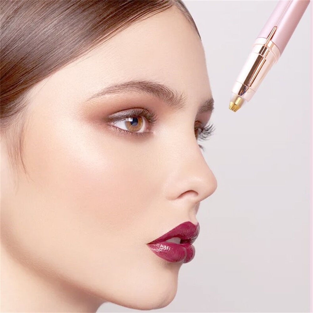 Alat Cukur Alis Dan Penghilang Bulu Rechargeable Untuk Wanita Dengan Desain Lipstik